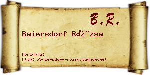 Baiersdorf Rózsa névjegykártya